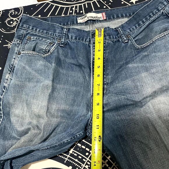 Levi's 569 Straight Jeans Men 36x31 Blue Cotton Denim Loose Baggy Faded Workwear - Picture 4 of 6